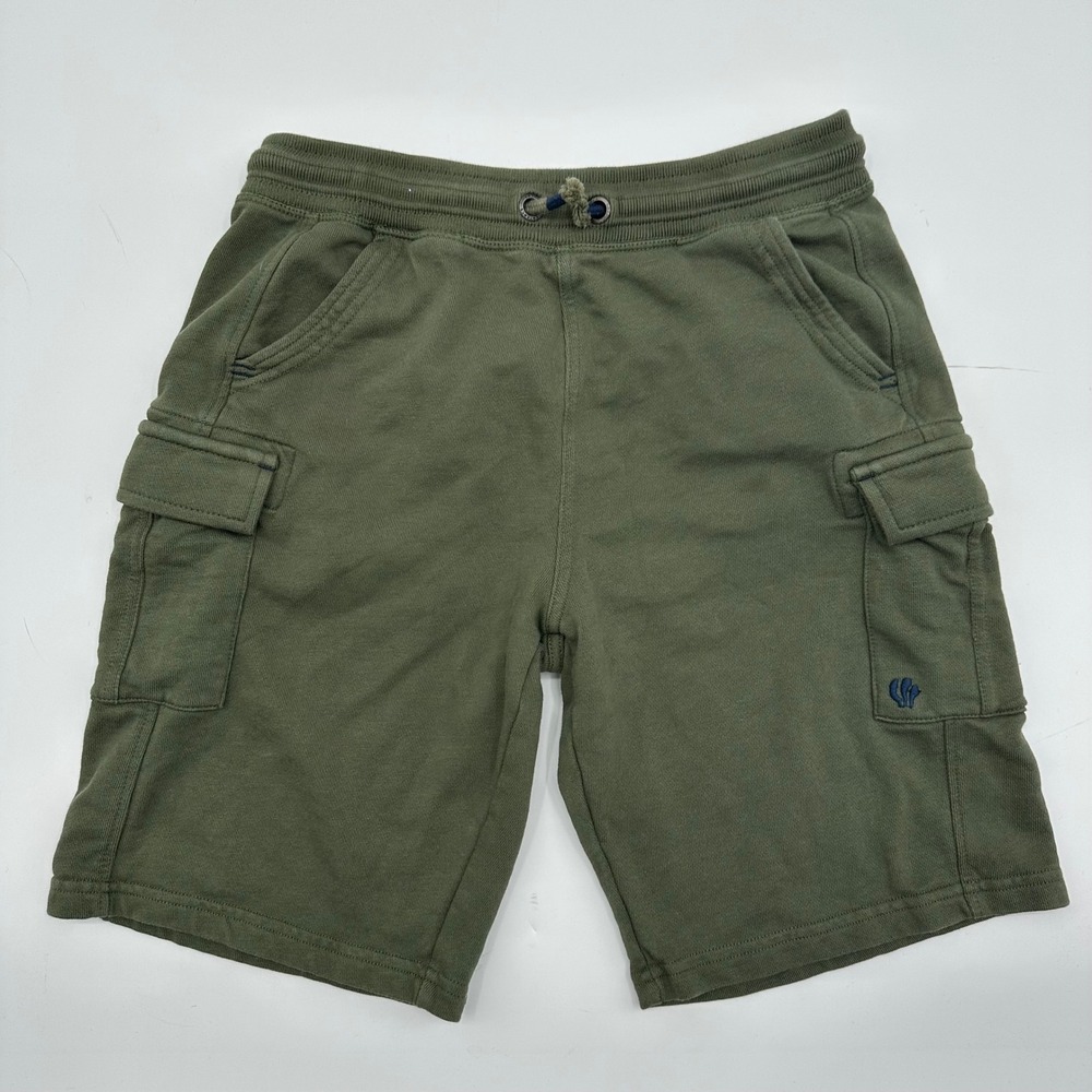 FatFace‎ Young Crew Boys 12/13 Khaki Green Cotton Cargo Shorts Drawstring Preppy